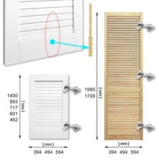 Armadio Porta Louvre Pannello Posteriore Massello Pino Bianco Naturale Multi Misura