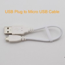 1pc 20cm USB 2.0 Type A Male to Micro B Male Adapter Converter Cable White