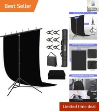 1.5x2m Black Backdrop with Tripod Stand - Versatile for All Occasions