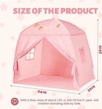 Sumbababy Large Teepee Tent for Kids: Pink. Tent Only.
