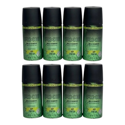 (8) Axe WILD BAMBOO 48 Hr Fresh Deodorant Body Spray 1oz Travel Size -8oz Total