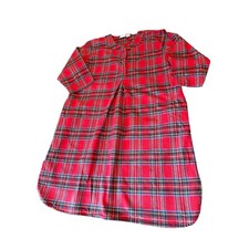 Vermont Country Store Nightgown Red Plaid 100 Cotton Flannel Henley XL Portugal