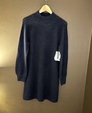 1.STATE Navy Turtleneck Sweater Dress S NWT AD Sample DS93985BS Belt Missing