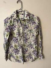 J.Crew Classic Fit Popover Shirt Womens 2 Liberty Garden of Life Floral Top