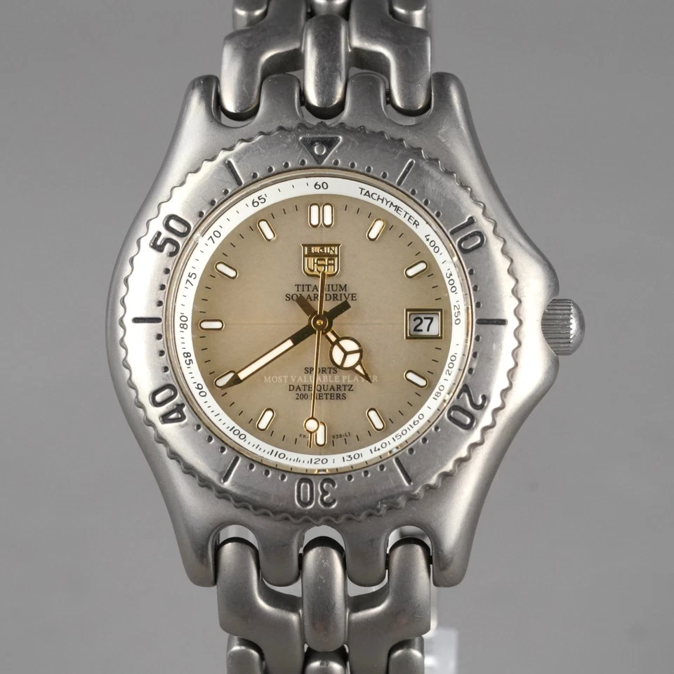 Relógio masculino ELGIN TITANIUM mergulhador 200m FK-938TI-LI 43mm vintage nova bateria - Imagem 3 de 4