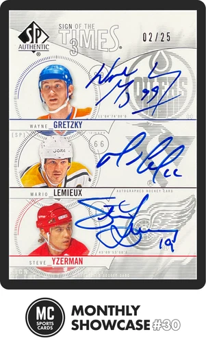 WAYNE GRETZKY YZERMAN MARIO LEMIEUX 2009 SP AUTHENTIC SIGN OF THE TIMES AUTO /25