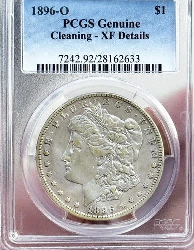 1896 O Morgan Silver Dollar $1, PCGS Cleaning XF Details, 90% Silver (Ref 2633)