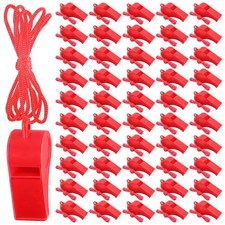 200 Pieces Plastic Whistles with Lanyard Loud Whistles In Bulk for School Tra...
