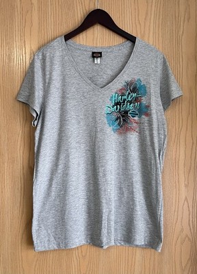 Harley Davidson | Women's XL | Gray V Neck Graphic | Forman Stillwater OK