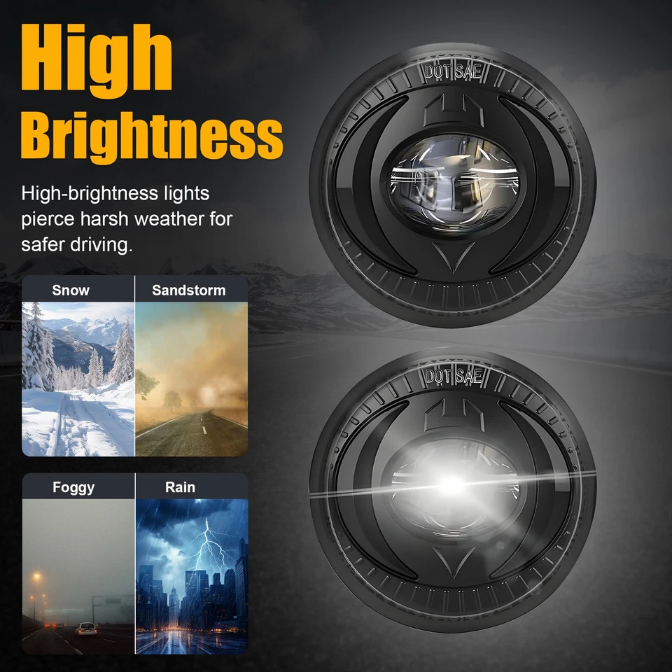 For Chevy Avalanche Suburban Tahoe GMC Yukon Acadia 07-14 LED Fog Lights Lamps - Image 2 of 4