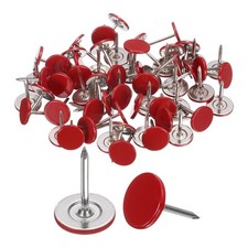 120Pcs Push Pins 11mmx15mm Round Flat Head Decorative Thumb Tacks Red