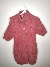 Free People Women s Chunky Cardigan Sweater Small Button Cable Knit Boho A6