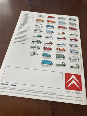 Citroën Van C25 C35 1987 Catalog Prospectus Brochure Vintage