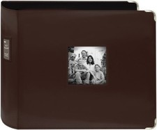 Pioneer 3-Ring Sewn Leatherette Album 12"X12" - 12"x12" Brown