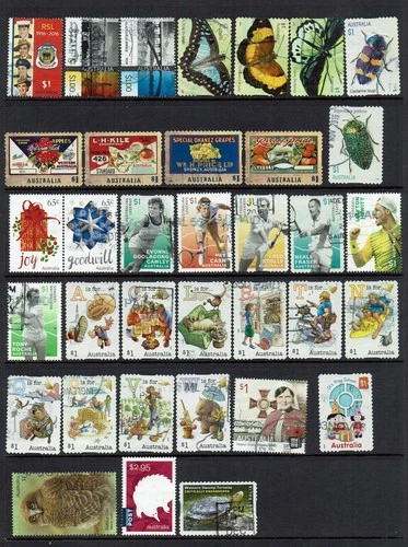 2016  Collection  35  Dollar Stamps Alphabet  Butterflies  Tennis    Australia