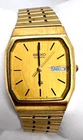Vintage Men's Seiko SQ 8123-5189 Gold Tone Quartz Day Date Watch - New Battery