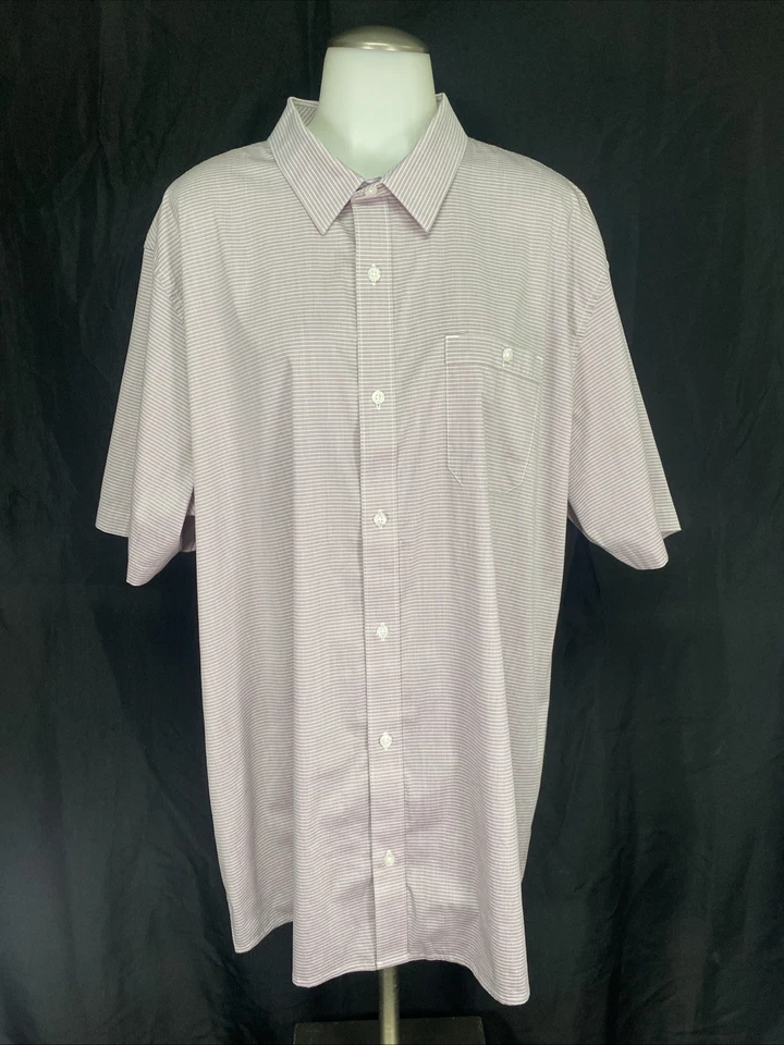 Travis Mathew Button Up Shirt XXL 2XL Lot of 2 Gray Striped Lavender - Image 2 of 4