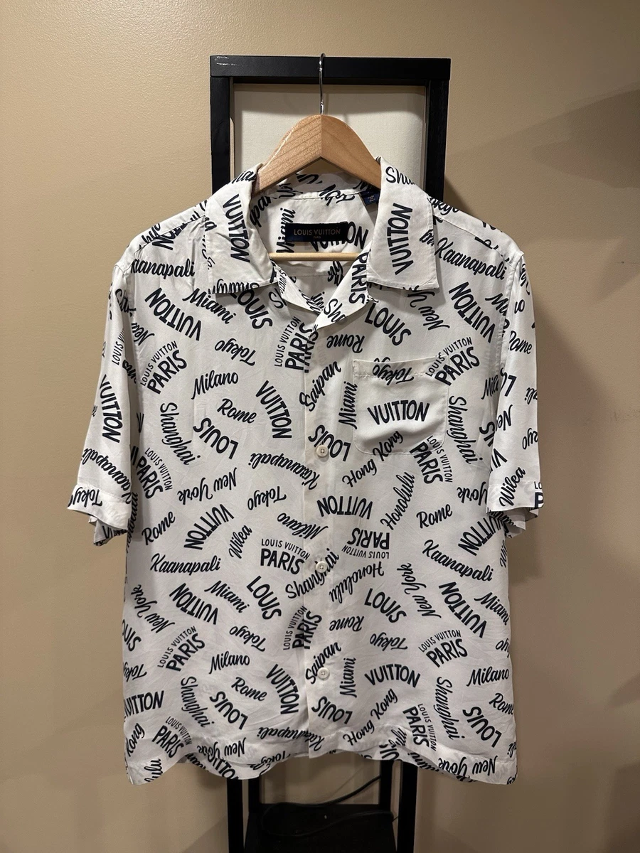 Louis Vuitton Silk Regular Size Casual Button-Down Shirts for Men