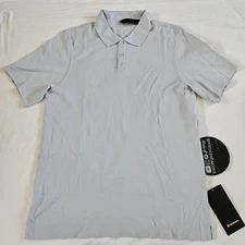 Lululemon Cotton Pique Short Sleeve Polo Shirt STRH Starch Blue Mens Size Large
