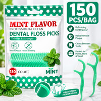 150 pcs Dental Floss Sticks Interdental Tooth Harps Teeth Picks Oral Plaque Care