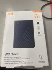 WD Drive 6 TB Portable HDD External Hard Drive For Windows, Mac & Chromebook New