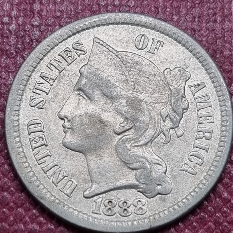 1888 Three Cent Nickel 3c Higher Grade RARE Key Date  #102730