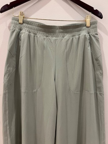 Lululemon Pants Women 8 Green Swift Mid Rise Wide Leg Elastic Waist Lined Active - Afbeelding 3 van 15