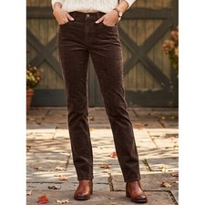 Talbots Heritage Corduroy Pants Women's 8P Straight Leg Stretch Brown Midrise