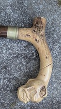 Vintage Dog Bulldog Head Walking Stick Cane
