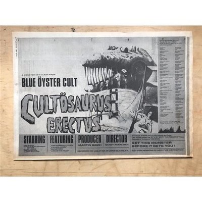 BLUE OYSTER CULT CULTOSAURUS ERECTUS POSTER SIZED original music press advert fr