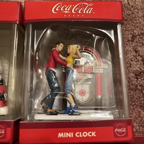 Coca-Cola Mini Clocks New In Box Vintage Collectible DANCING COUPLE