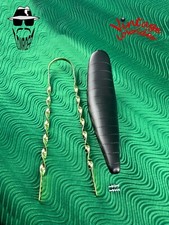 VINTAGE LOWRIDER 26" BICYCLE VINYL BLACK SADDLE W/ FLAT TWISTED GOLD SISSYBAR.