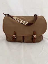 Vintage Moschino Nylon Large Brown Unisex Messenger Bag by Redwall 17"X 14"