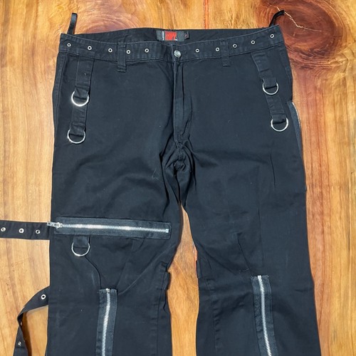 Vintage RARE black TRIPP daang Goodman BONDAGE pants CORSET goth Y2K 90’s 13 R23 - Picture 3 of 7