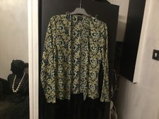 Green Black Summer Jacket Tassle Hem And Sleeves 8-10-12 New
