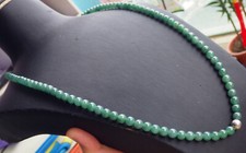 Video Certified Green Natural A JADE Jadeite Beads Necklace 27 inches 651193 TN