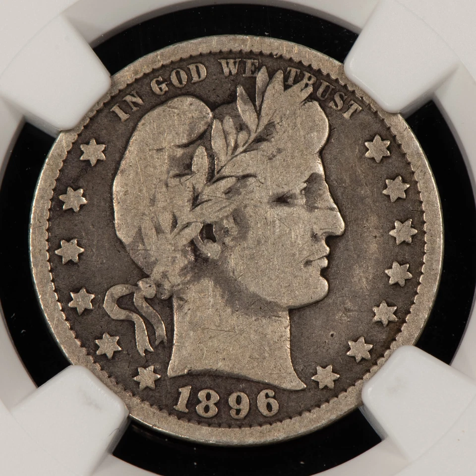 1896-O 25c Silver Barber Quarter - Original PQ Semi Key Date - NGC VG 8 - Z4680 - Image 3 of 4