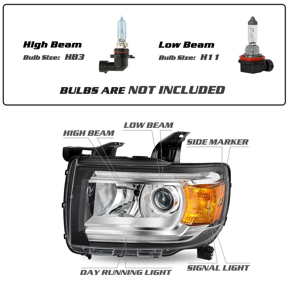 For 2015-2022 GMC Canyon LED DRL Projector Headlight Headlamp Left ...