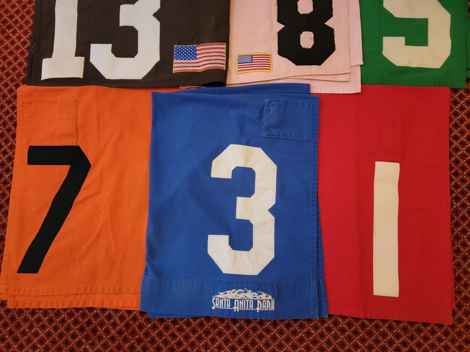 Horse Racing Saddle Cloth Towels + Hats Santa Anita Del Mar Keeneland Oaklawn eBay