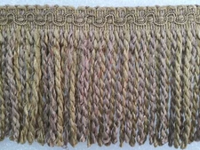 6 yards BULLION FRINGE 6" - TAN BEIGE/ECRU - Upholstery Chair Couch Fabric Trim 