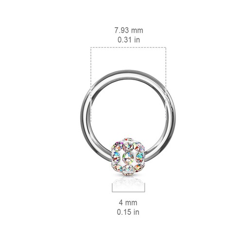 Captive Lip Ear Daith Ring 16 Gauge 5/16" Rose Gold Ferido Clear 4mm Ball SETof2 - Picture 5 of 5