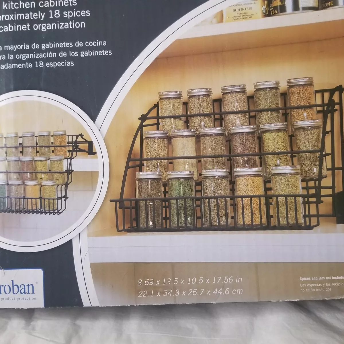 New Rubbermaid Pull Down Spice Rack in black High Quality Origination