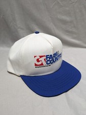 Vintage Trucker Hat 90's Farm & Country White Blue Snapback Cap Farming USA Made