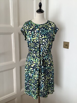 Sommerkleid Clements Ribeiro grün blau gelb Taschen Gürtel Blumen S/10 neu mit Etikett