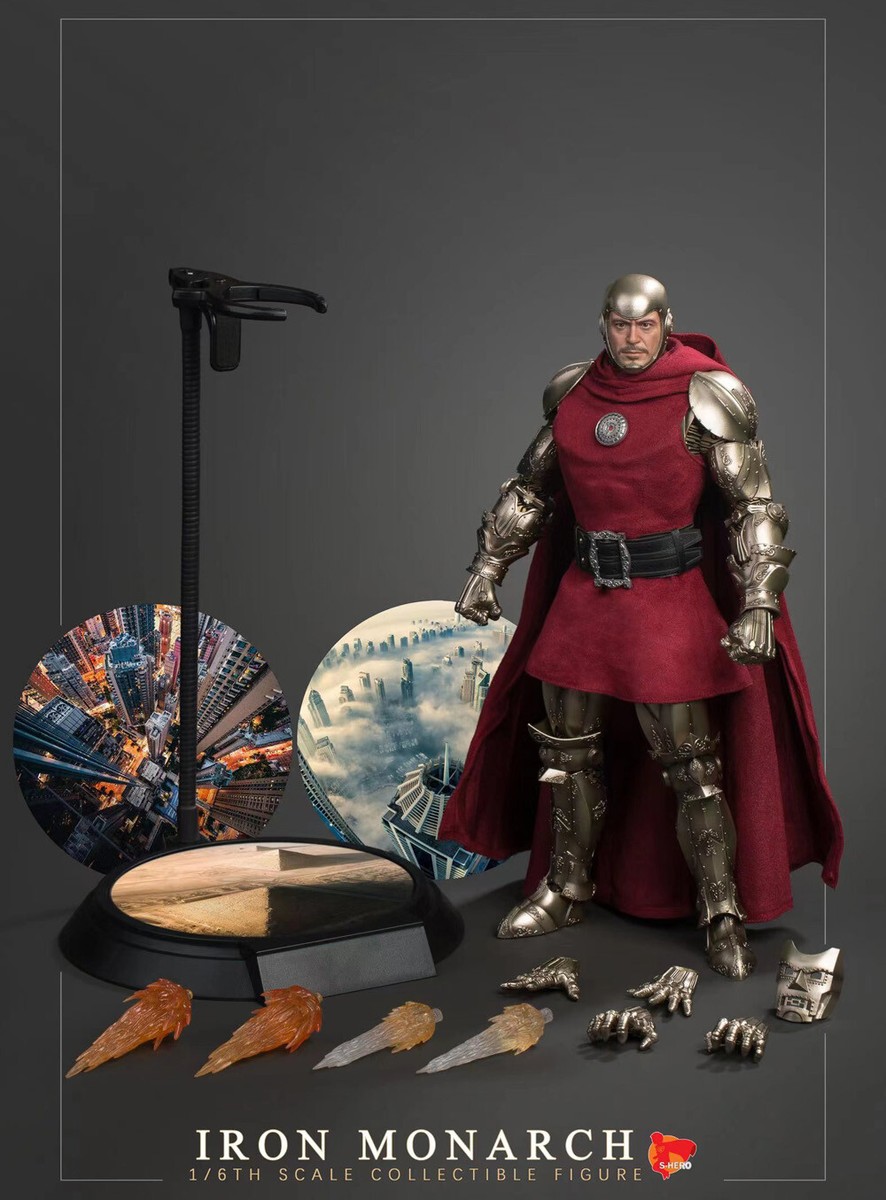 S-HERO Doctor Doom Tony IRON MONARCH 12in Action Figure Doll Model