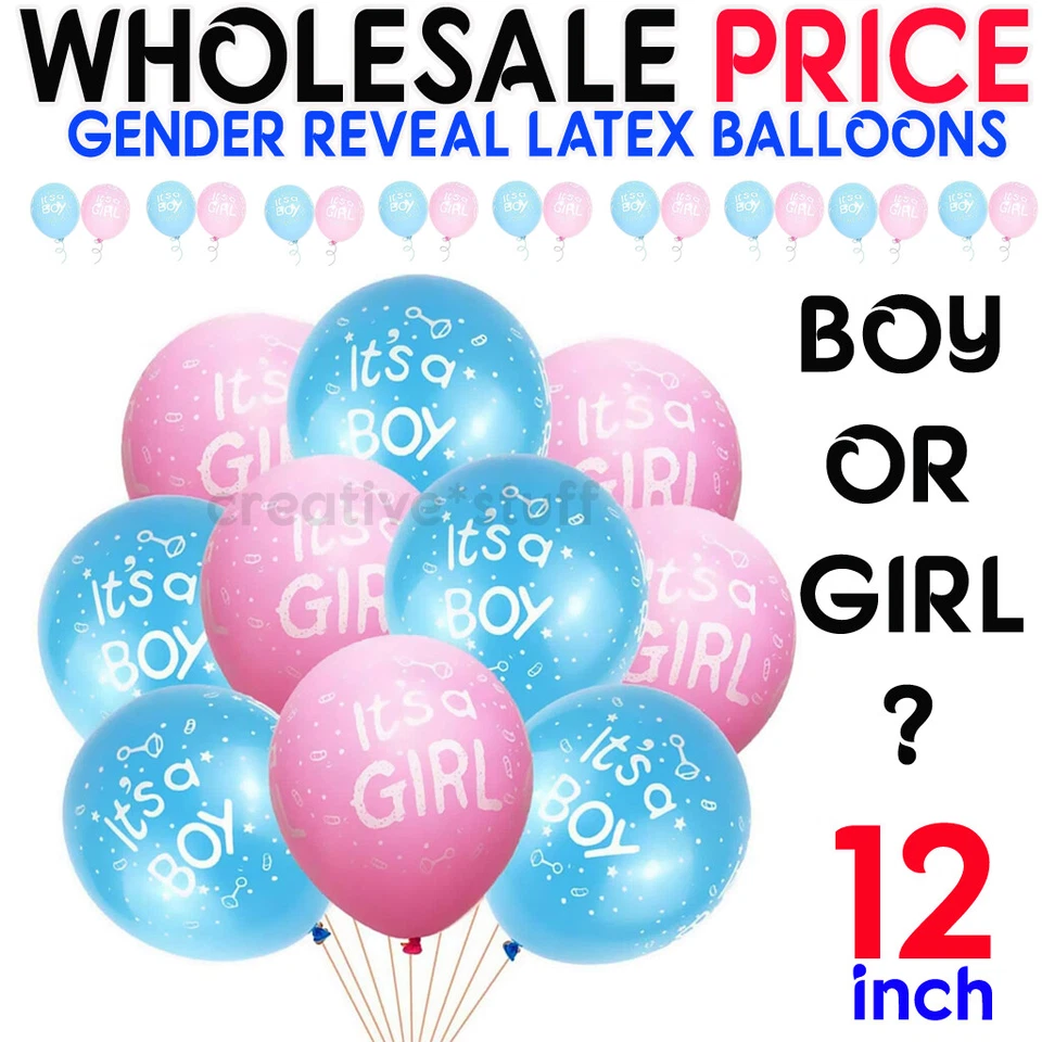 12''Latex Balloons Its a Girl/Boy Baby Shower Ballons Gender Reveal party baloon