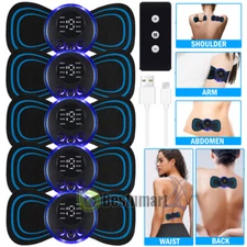 5Mini Portable EMS Electric Neck Back Massager Cervical Massage Patch Stimulator