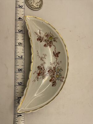 Blue Floral Bone / Trinket Dish Unbranded S1D1H