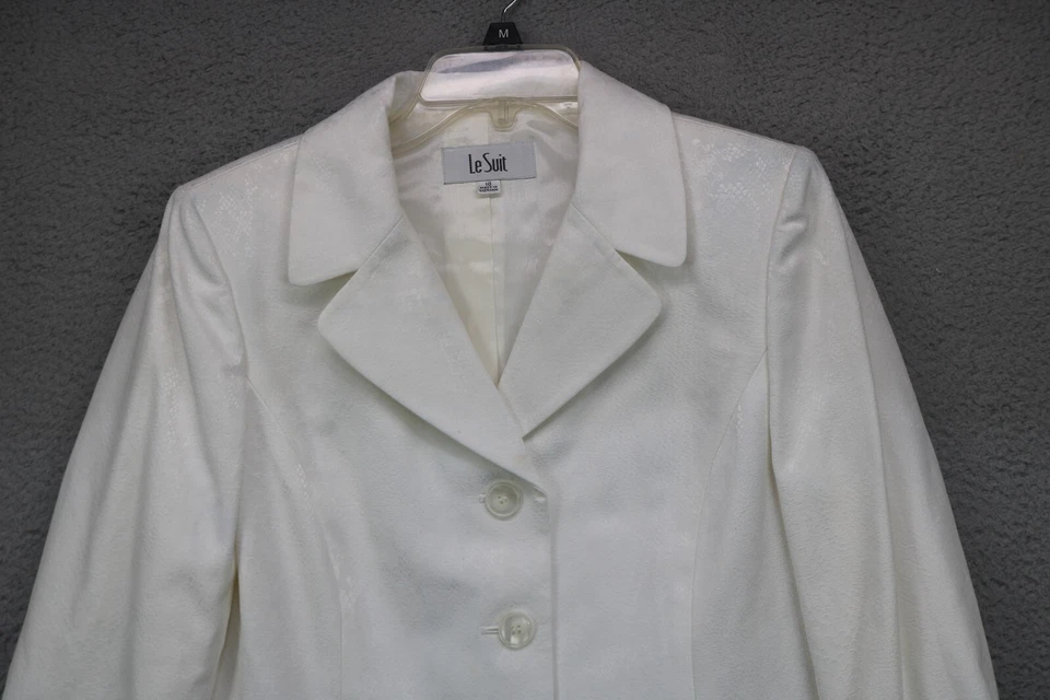 Traje Falda Le Suit Marfil Brillante-Talla 10-Totalmente Forrado Foto 3 de 4