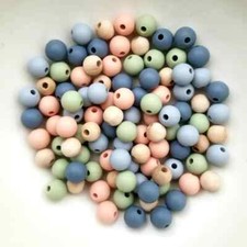 20 Pcs 12mm Round Silicone Jewelry Beads Crafting Food Grade Dummy Clip *UK*